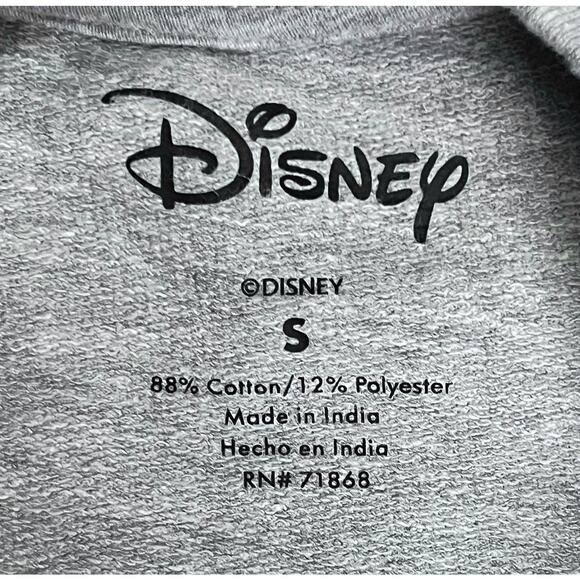Disney Mickey Mouse Tie-Front Girls Crop Pullover Sweatshirt Gray, Size Small - Picture 4 of 6